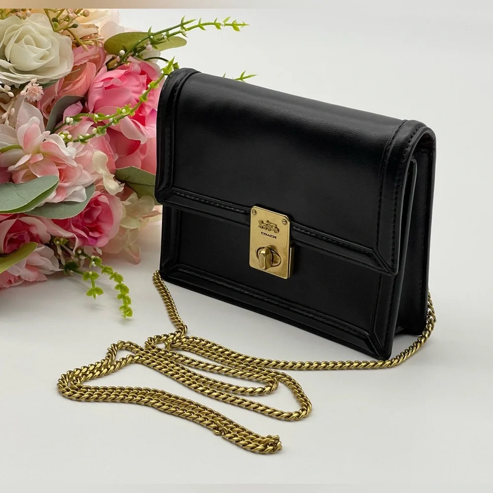 🎊Last One In Stock🎊Coach Small Black Calf Leather Belt Bag - Picture 10 of 16